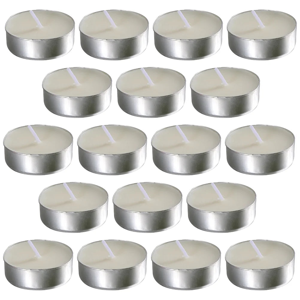 50 Pcs Small Tea Light Round Scented Candles Posing Travel Tealight Candless