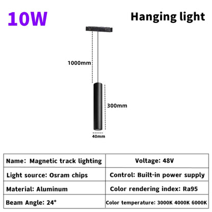 Magnetic Track Light Grille Flood Lamp Modern Embedded Flexible Linear Fixture LED Spotlight DC48V Ceiling Indoor Living