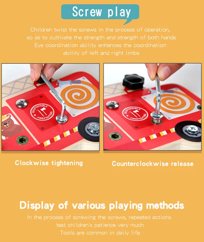Montessori Screw Driver Board Educational Sensory Toy Preschool Wooden Toy Wooden Educational Toy for Toddler Skill Learning Toy
