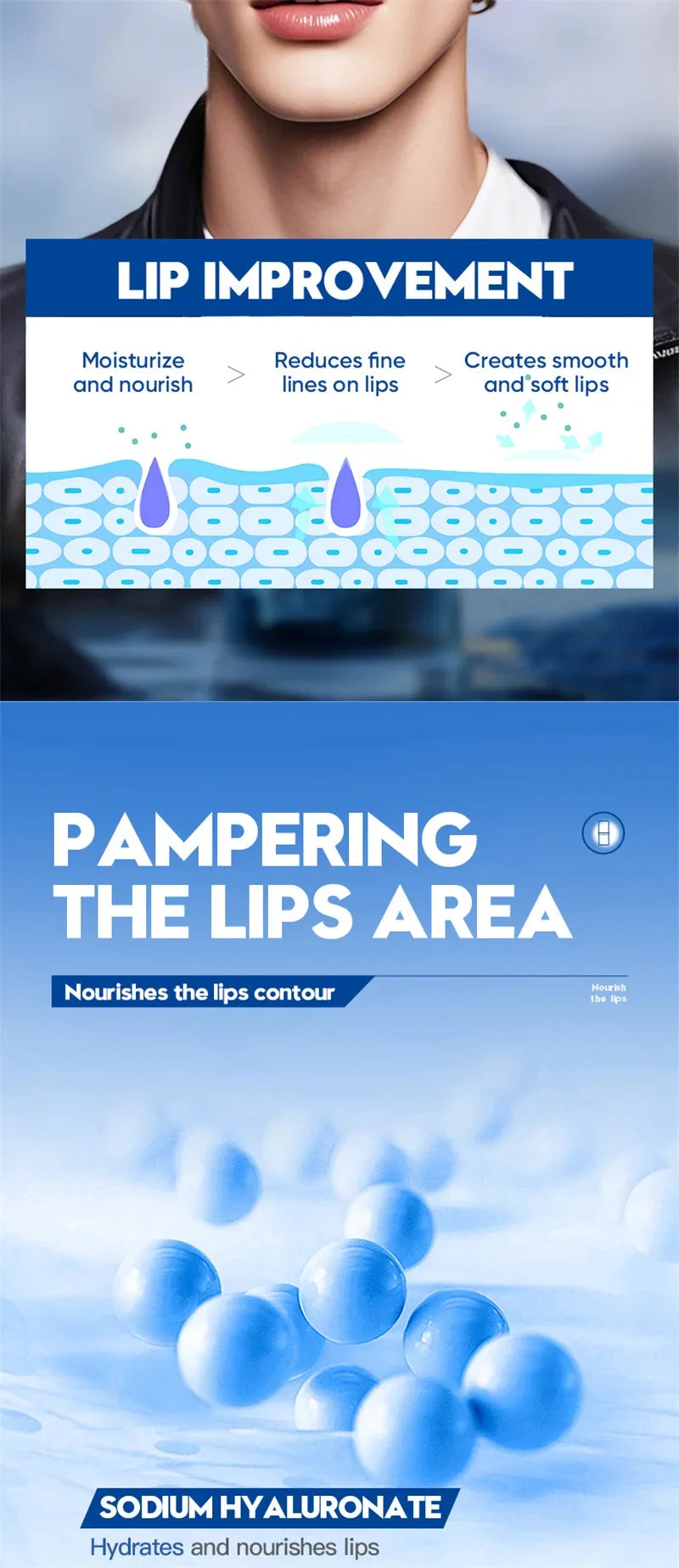 Men Lip Balm Moisturizing Hydration Fading Lip Lines Anti-Cracking Remove Dead Skin Refreshing And Not Greasy Exquisite Lip Care