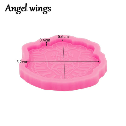 DY1206 African Tribal Symbols Badge Reel Mold Epoxy Resin, Medical,Medical, Physical Therapy, Pharmacy Nursing Chocolate Moulds