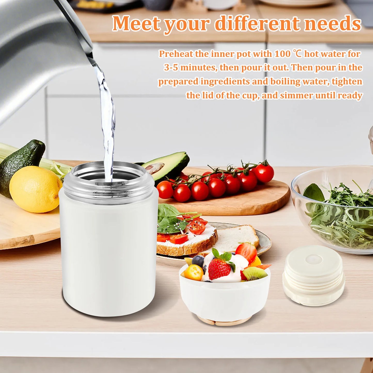 500ml Vacuum Insulated Food Jar Stainless Steel Insulated Food Thermos Leak Proof Thermo Food Jar Insulated Food Container