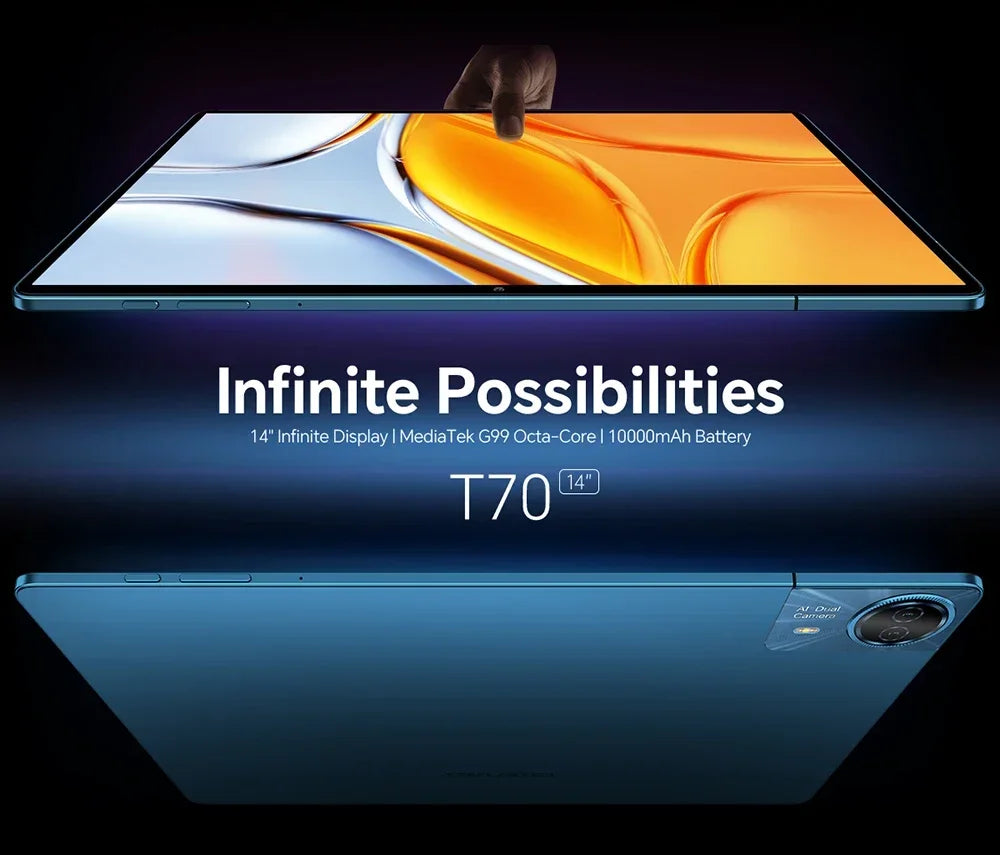 Teclast T70 Tablet MTK G99 Octa-Core 14inch FHD IPS Display 8GB RAM 256GB ROM Android 14 WIFI5G 10000mAh 13MP+8MP 4G Dual SIM