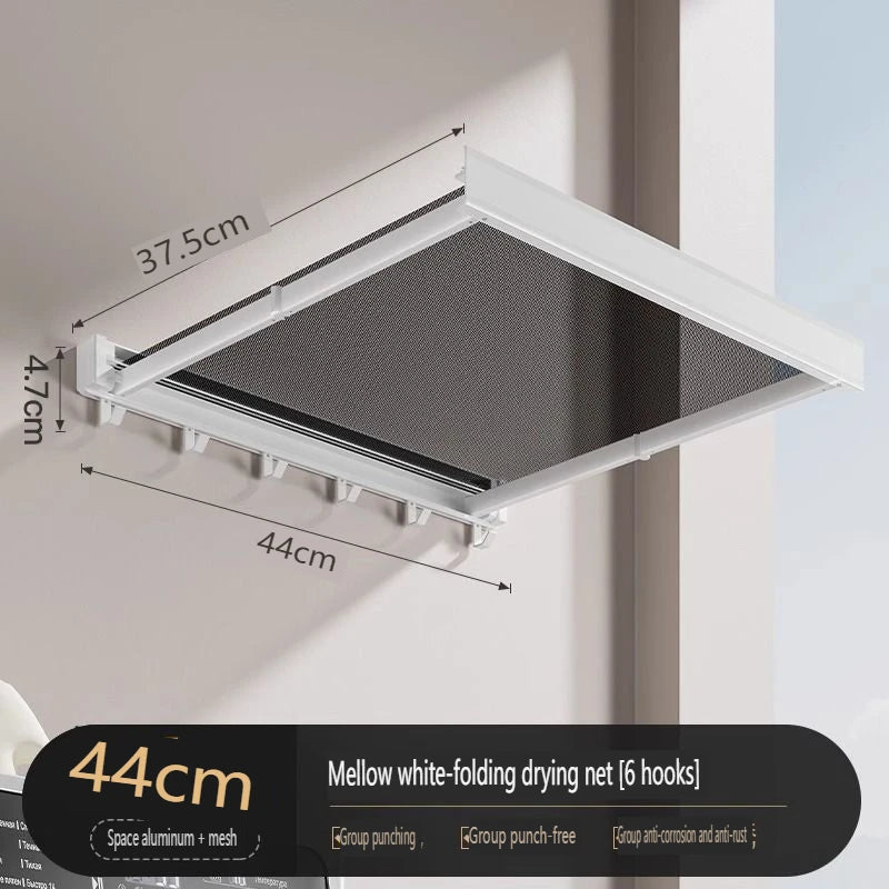 Balcony Drying Racks Retractable Drying Net Foldable Multifunctional Stainless Steel Sock Wall Shelf Bathroom Portable Organizer