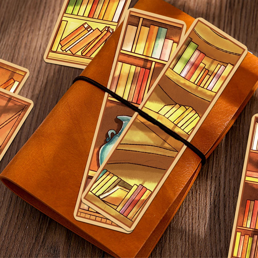 30pcs Creative Bookshelves Bookmarks Decoration Cards Reading Pages Books Labeled Aesthetic Bookmarks School Stationary Supplies