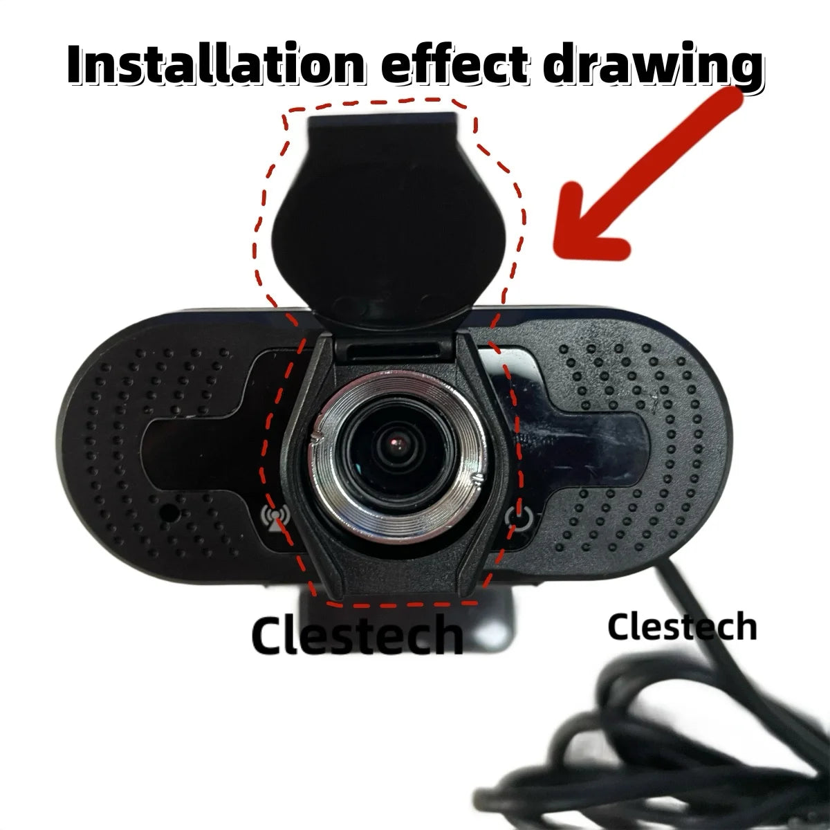 One-Click USB Webcam Privacy Cover - Anti-Hacking Camera Blocker for Logitech C922Pro, Razer & USB Streaming Camera,Easy Install