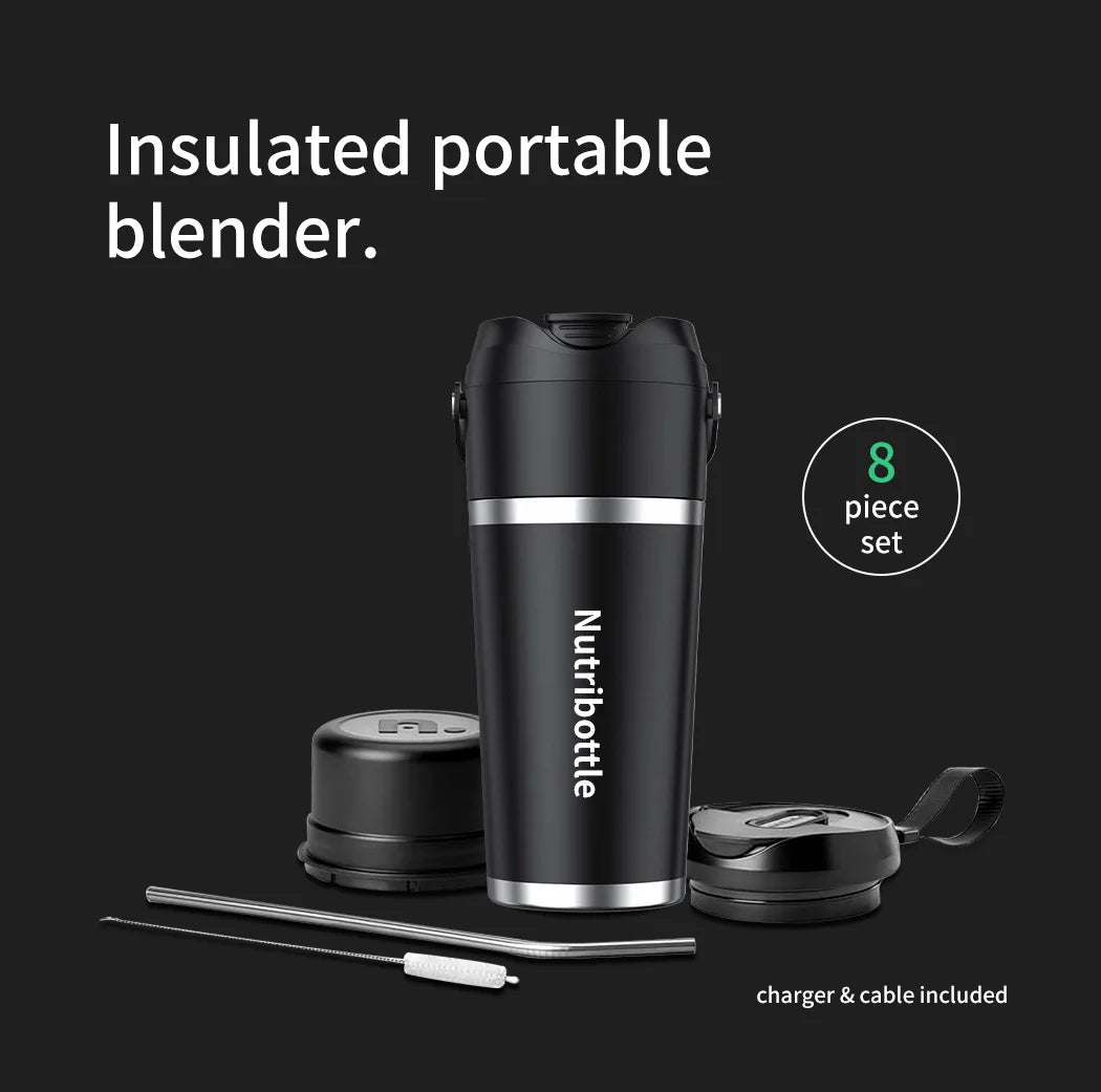 Portable Home Blender, Electric Cordless Juicer, Thermos Cup, Multifunctional Charging Wall Breaker.