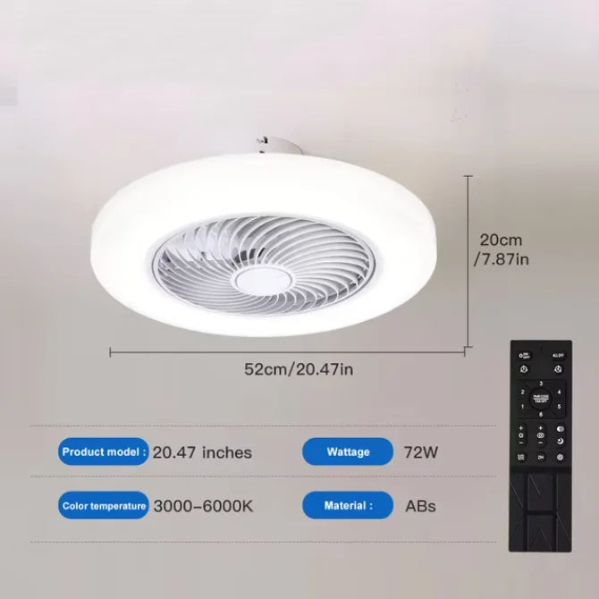 Smart Ceiling Fan Fans With Lights Remote Control Bedroom Decor Lamp 52cm Air Invisible Silent Electric fan for room AC220V