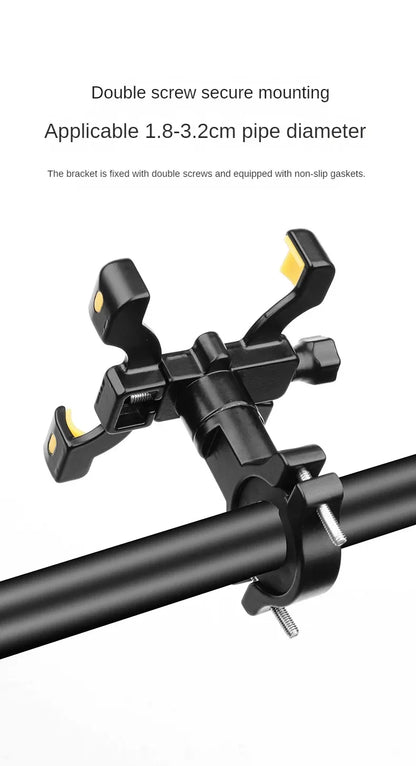 Bicycle Mountain Bike Four Claw Mobile Phone Stand Outdoor Sports Aluminum Alloy Mobile Phone Stand Cycling Mobile Phone Stand