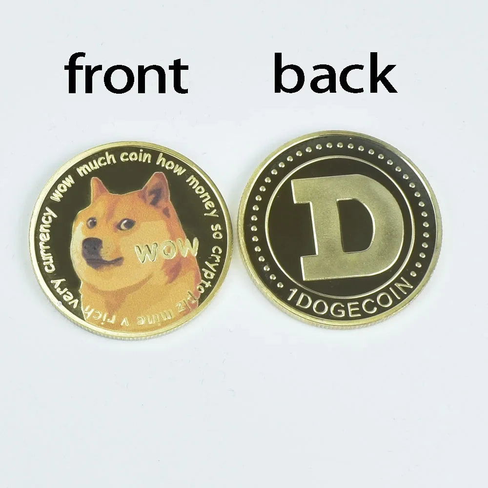 Gold Plated Wow DogeCoin Gold Silver Plated Commemorative WOW Coins Pattern Dog Metal Coins