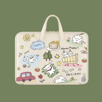 Cute Laptop Bag 13.3 14 15 15.6 Inch Waterproof Shockproof Notebook Case For Macbook Air Pro 13.6 16 Dell Xiaomi Huawei Handbag