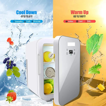 Mini Fridge 25L Dual-Core Compact Refrigerator For Car Portable AC/DC Small Cooler And Warmer With Digital Temperature Control
