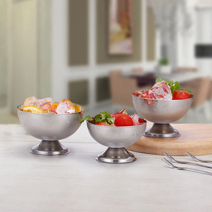 Ice Cream Cups Stainless Steel Salad Bowl Dessert Fruit Plate Snack Dish Kitchen Breakfast Cooking Tool Party Supplies