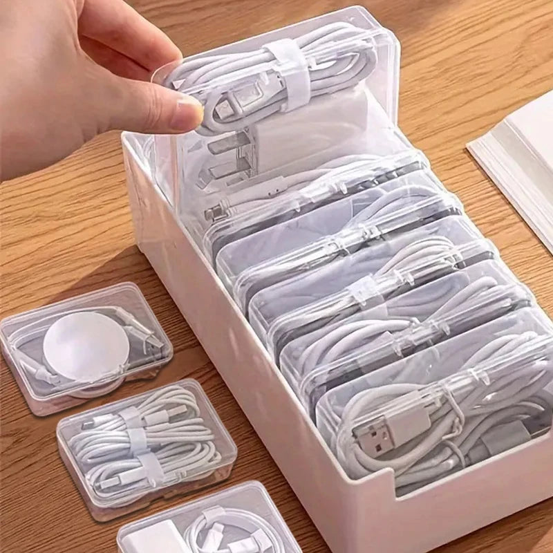 7Grid Data Cable Storage Box Cable Organizer Bag With Power Charging Cable Management And Desktop Cables Management Organization