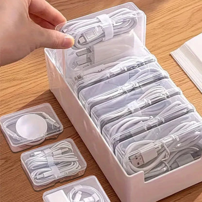 7Grid Data Cable Storage Box Cable Organizer Bag With Power Charging Cable Management And Desktop Cables Management Organization