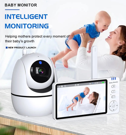 5.0 Inch Video Baby Monitor With Pan Tilt Camera Wireless Two Way Audio Night Vision Security Babysitter VOX Wake Up USB Charge