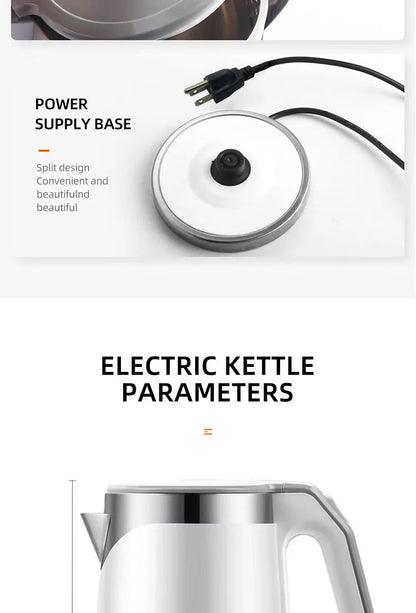 110V 220V Electric Kettle Household Stainless Steel Water Boiling Pot 2L Kettle Home Appliance