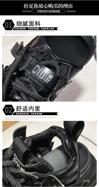 8.5cm Summer Women Leather Chunky Sandals High Platform Trainers Breathable Casual Slippers Shoes New Woman Heels Wedge Sneakers