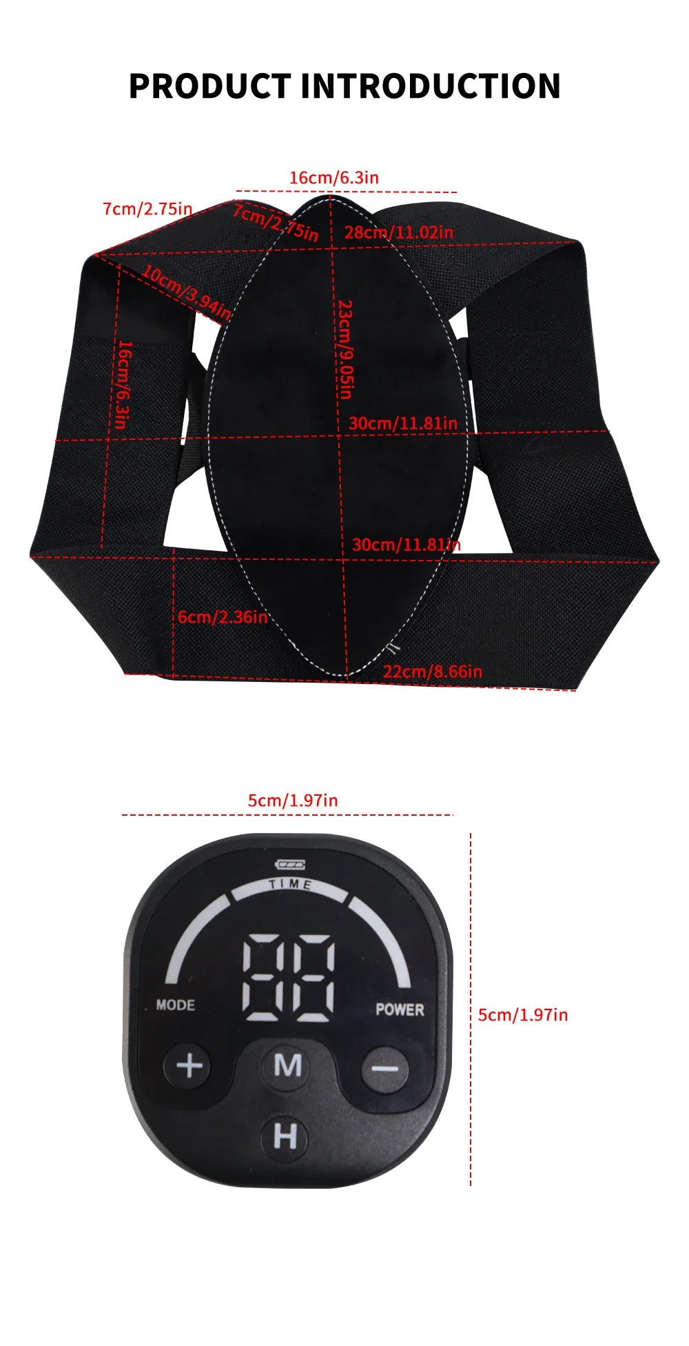 EMS Perfect Posture Belt Corrector Back Massage With Muscle Stimulator For Adult and Kids Improve Lumbar Support Posture