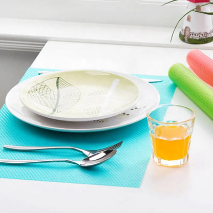 Silicone world Reusable Cabinet Mat Drawer Mat Shelf Liners Moisture-Proof Waterproof Dust Anti-Slip Fridge Kitchen Table Pad