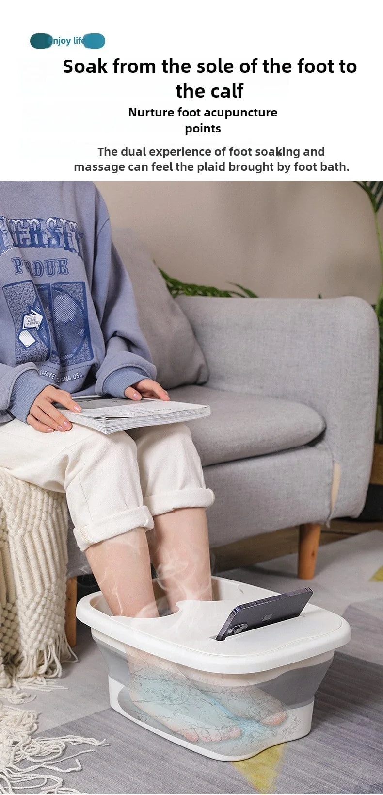 Foldable Footbath Massage Bucket Soaking Bucket Folding Basin Spa Foot Bath Bucket Household Sauna Bathtub Pedicure Bath Bathtub