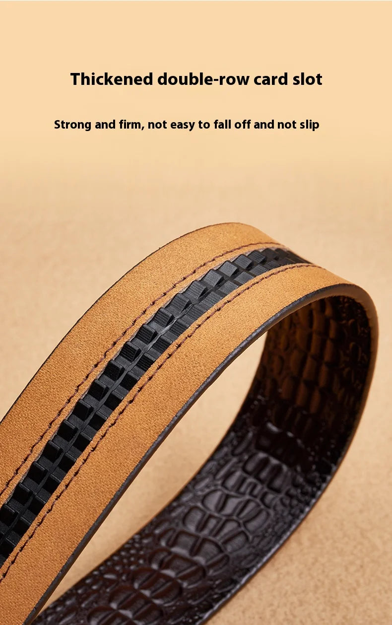 Leather material waistband. Single belt, crocodile pattern belt, casual waist belt, 3.5cm belt