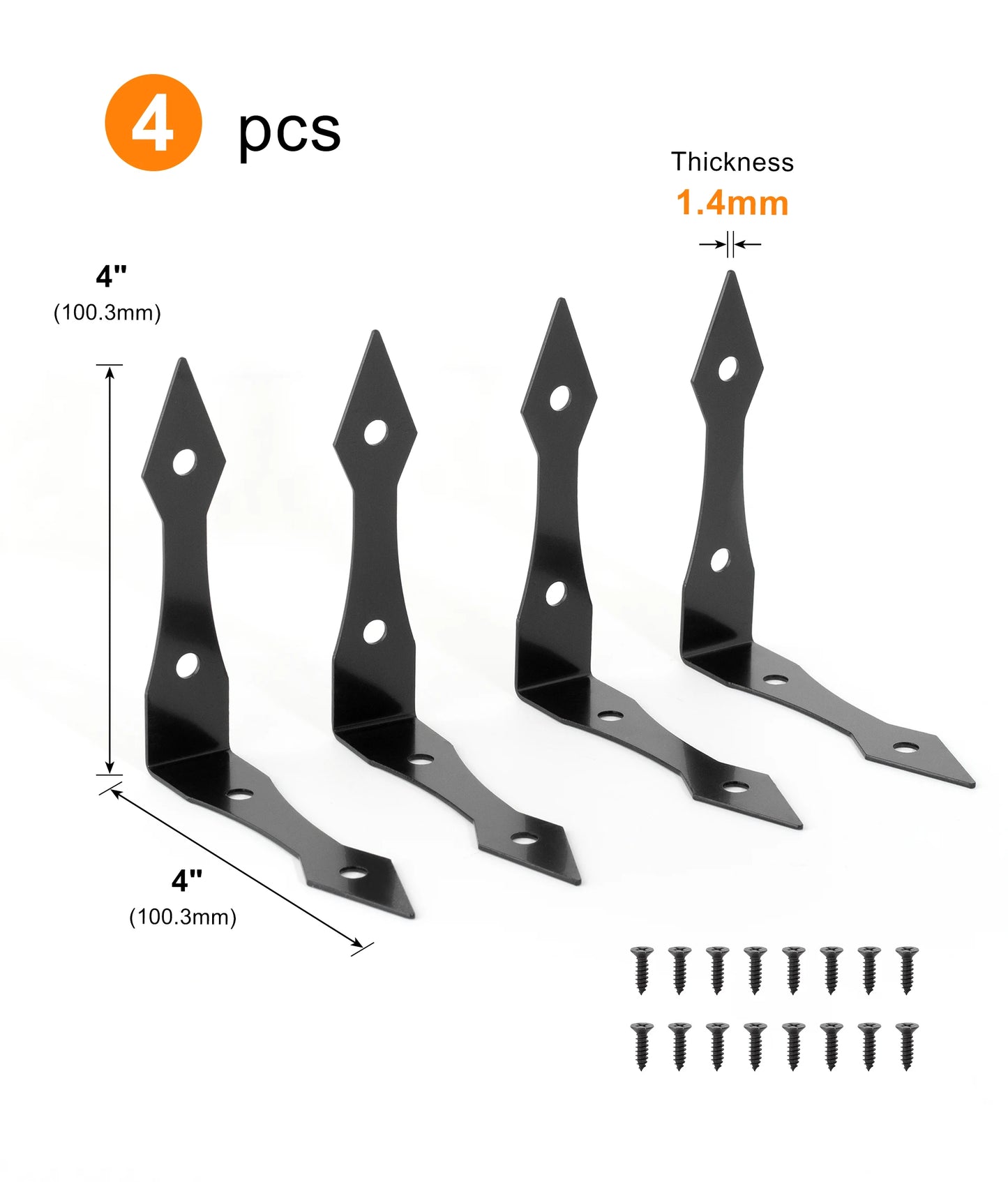 Black Metal Corner Protector Iron Decorative Corner Bracket Edge and Corner Guards for Wooden Table Desk Box Cabinet Furniture