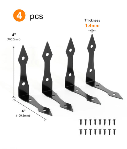 Black Metal Corner Protector Iron Decorative Corner Bracket Edge and Corner Guards for Wooden Table Desk Box Cabinet Furniture