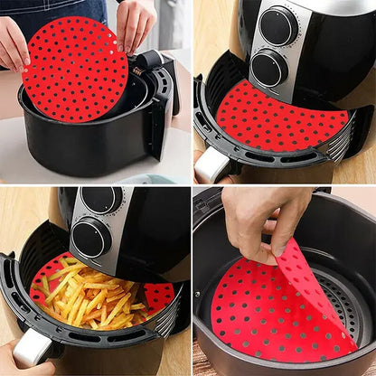 Reusable Silicone Air Fryer Liners Air Fryer Mats Parchment Paper Replacement Non-Stick Air Fryer Accessories for Cosori Gowise