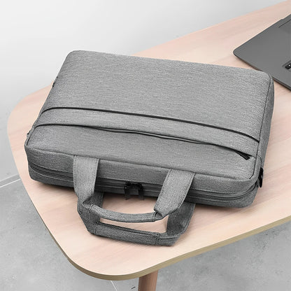Laptop Carrying Case Shockproof Laptop Crossbody Bag Waterproof Nylon Laptop Handbag 3 Compartments for 14 Inch Laptop