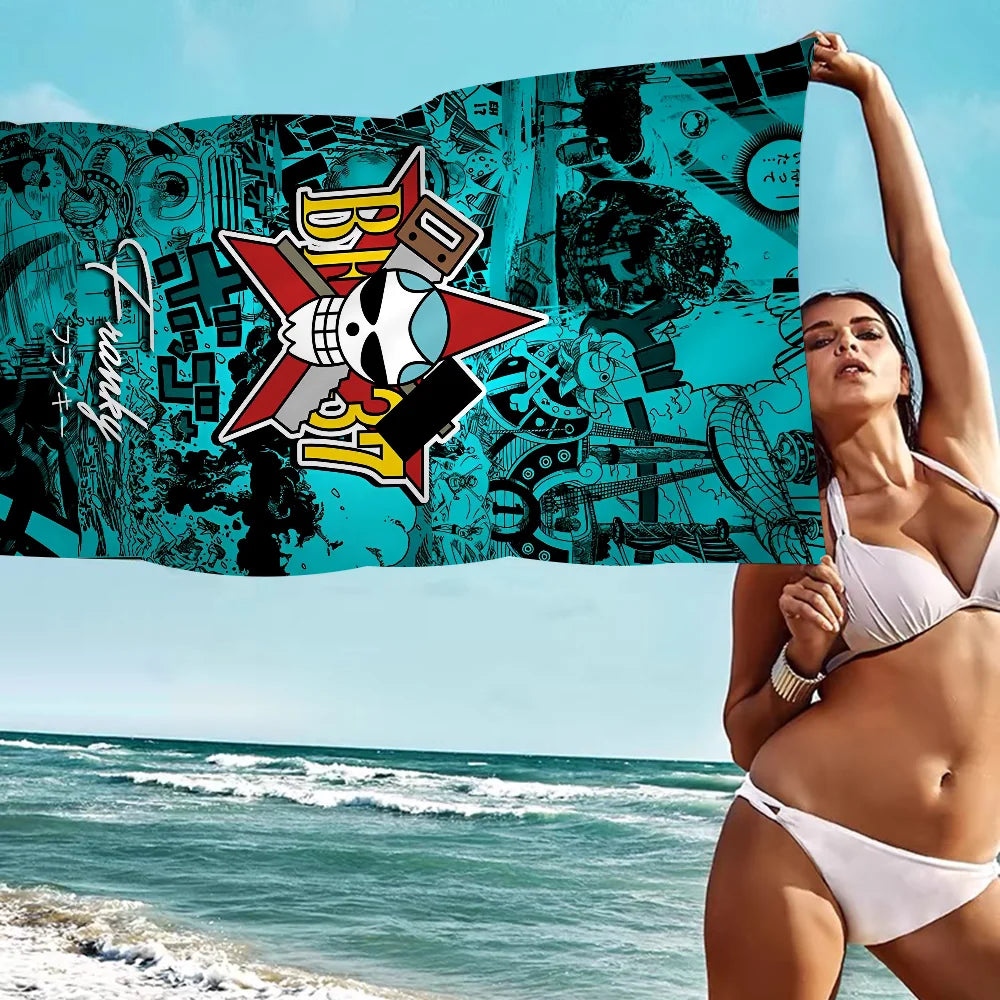 Japanese Anime One P-Piece Cartoon Beach Towel Cute Kawaii Room Decor Bath Girls Children Hand Towels For Bathroom Shower