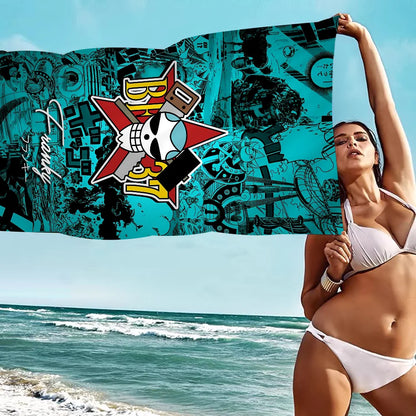 Japanese Anime One P-Piece Cartoon Beach Towel Cute Kawaii Room Decor Bath Girls Children Hand Towels For Bathroom Shower