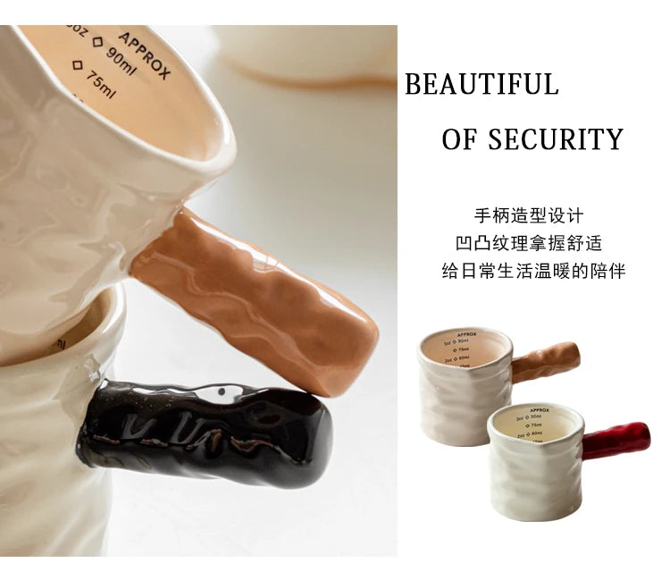 3oz/90ml Milk Jug Espresso Cup with Scale Fine Ceramic Coffee Measuring Cup Extraction Cup Milk Jug