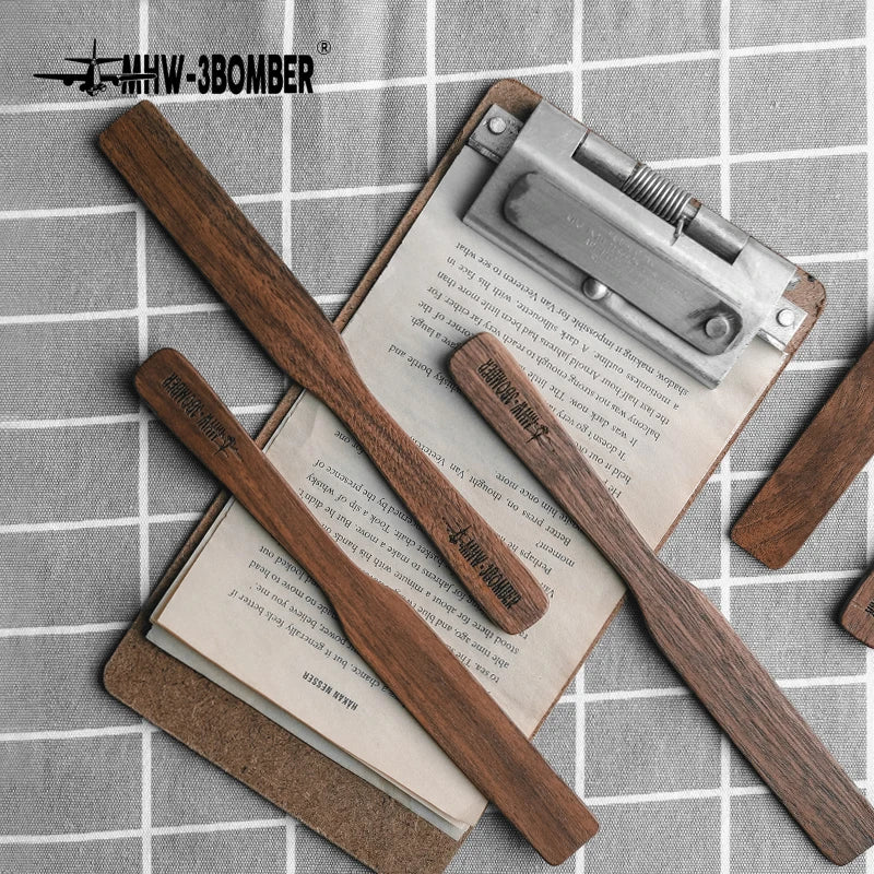 MHW-3BOMBER Durable Walnut Stirrers Vintage Solid Wood Textured Coffee Stirrers Exquisite Home Barista Kitchen Accessories