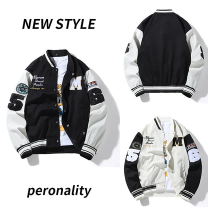 Mens Clothes Loose Fashion Baseball Uniform Outdoor Biker Travel Coat Men Loose Jacket Sportswear Motorcycle Jacket Men's Coat