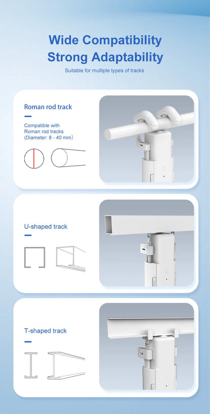 Smart For Home Curtain Opener Electronic Roman Rod/T-track/U-rail Curtain Motor Robot Remote Button Control Curtain Switch Robot