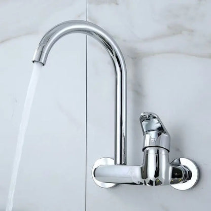 Dish sink faucet wall mounted double hole household sink sink sink sink sink wall outlet hot and cold water universal faucet