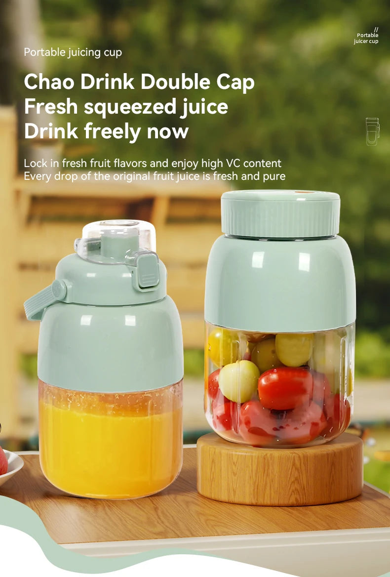 Portable Fruit Blender 800ml Multifunctional Electric Juicer Cup 10 Steel Blades Summer Milkshake Machine USB Rechargeable
