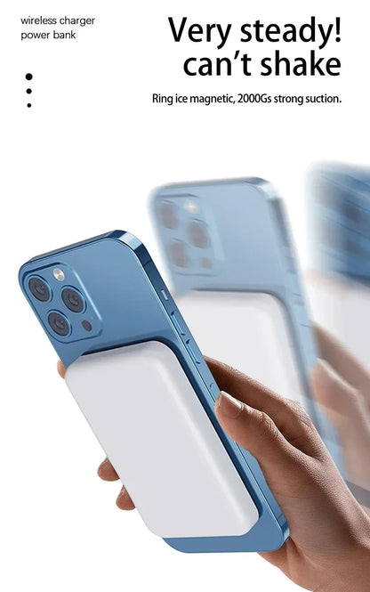 50000mAh Magnetic Wireless Power Bank External Portable Battery Pack for iPhone 12 13 14 15 Series Original 1:1