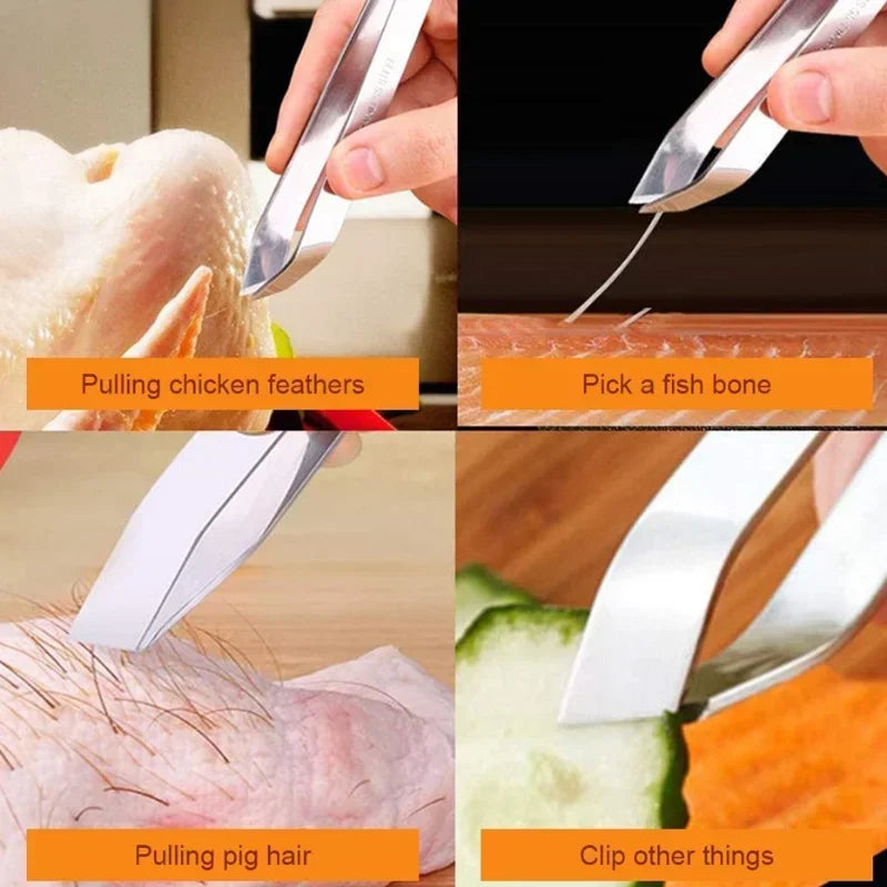 Stainles Fish Scales Scraping Graters Fast Cleaner Remove Skin Brush Cleaning Scraper Peeler Bone Scaler Tongs Tweezers Tool