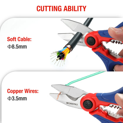 WORKPRO Electrician Scissors Wire Stripper Hand Tool Wire Stripper Wire Cable Cutter Plumbing Electrical Cable Stripper Wire