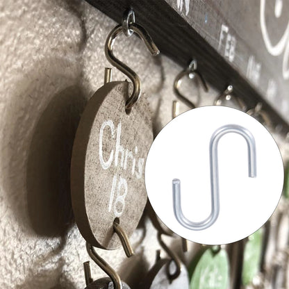 100Pcs Multifunctional Mini S-Shaped Hooks Bathroom Kitchen Household Hanger Storage Holder Organizer Hook Rails Metal S Hanging