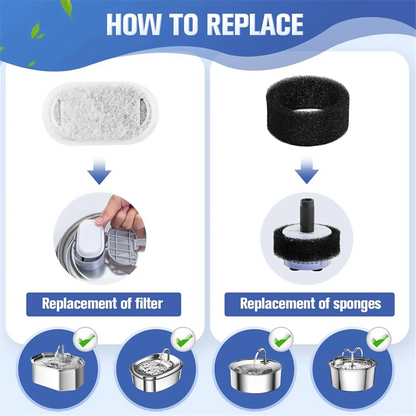 48 Pack Cat Water Fountain Filters,Cat Fountain Replacement Filters for Adjustable Water Flow Pet Water Fountain