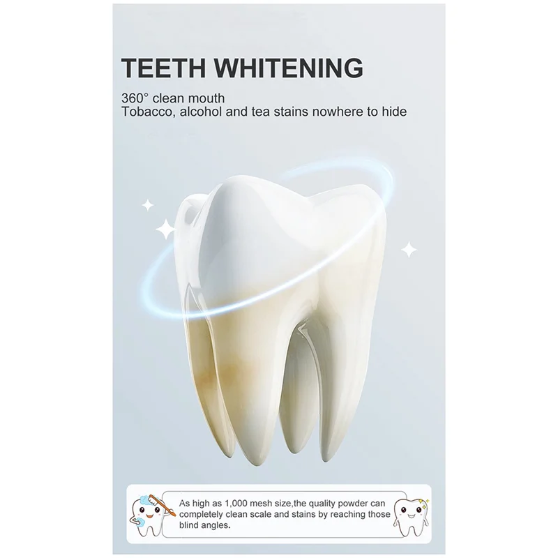 RtopR Teeth Whitening Powder Pearl Essence Natural Dental Toothpaste Toothbrush Kit Oral Hygiene for Remove Stains Plaque