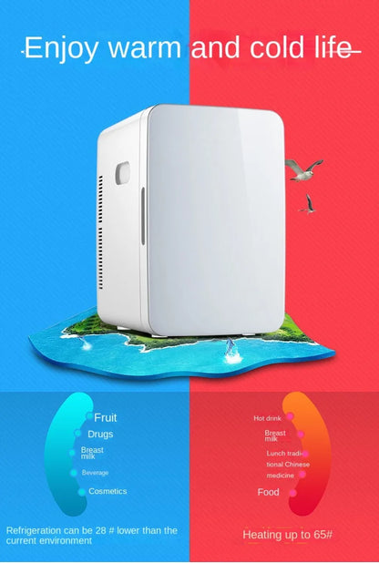 Mini Fridge 25L Dual-Core Compact Refrigerator For Car Portable AC/DC Small Cooler And Warmer With Digital Temperature Control