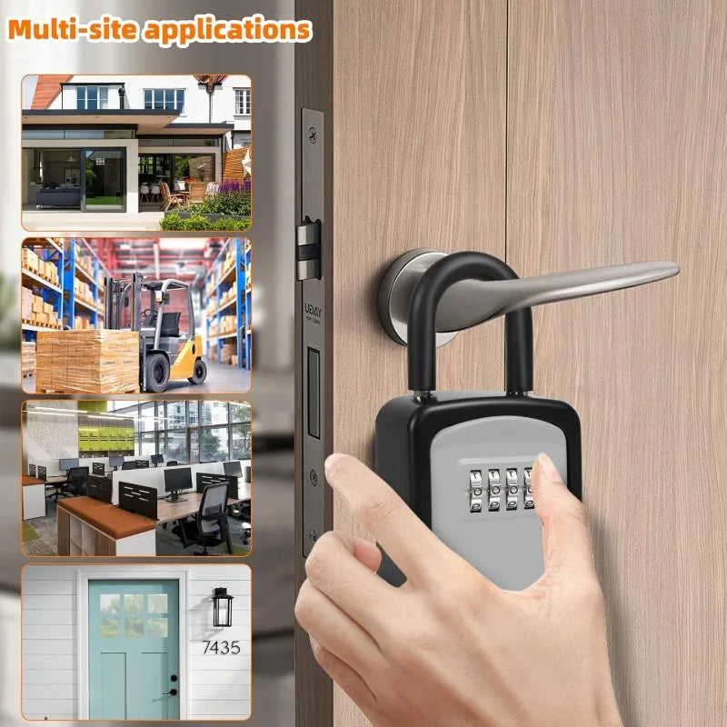Key Safe Portable Wall Mounted with Removable Lock Box Suitable for Home Garage School Indoor and Outdoor Waterproof Key Cabinet