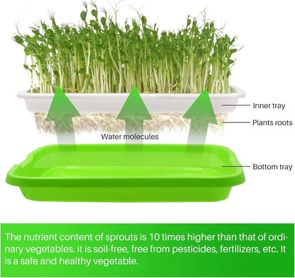 Microgreens Sprouter Tray Hydroponic / Sprouting Tray For Sprout Horticultural Hydroponic Systems Tray Garden Nursery Potted Mic