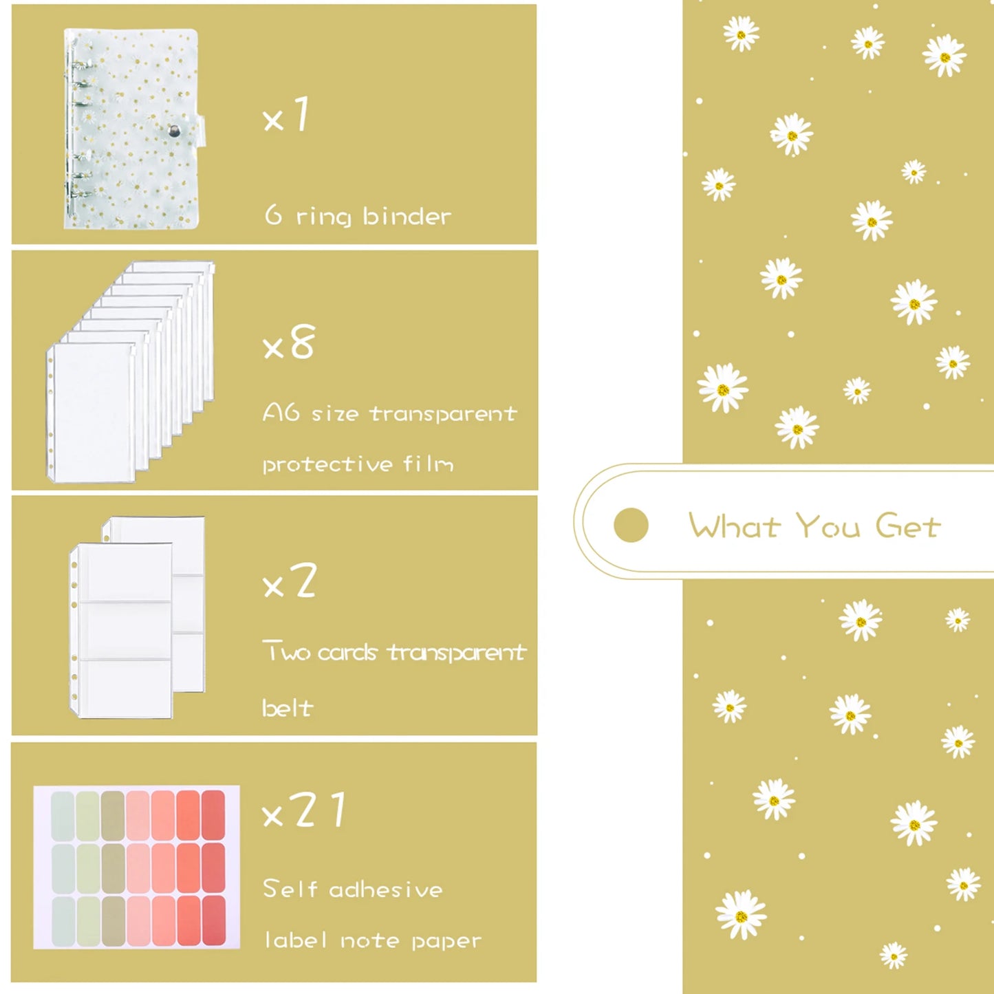 A6 Budget Binder Cover With 10Pcs Transparent Cash Envelopes Waterproof PVC Zippered Cash Bags For Budget