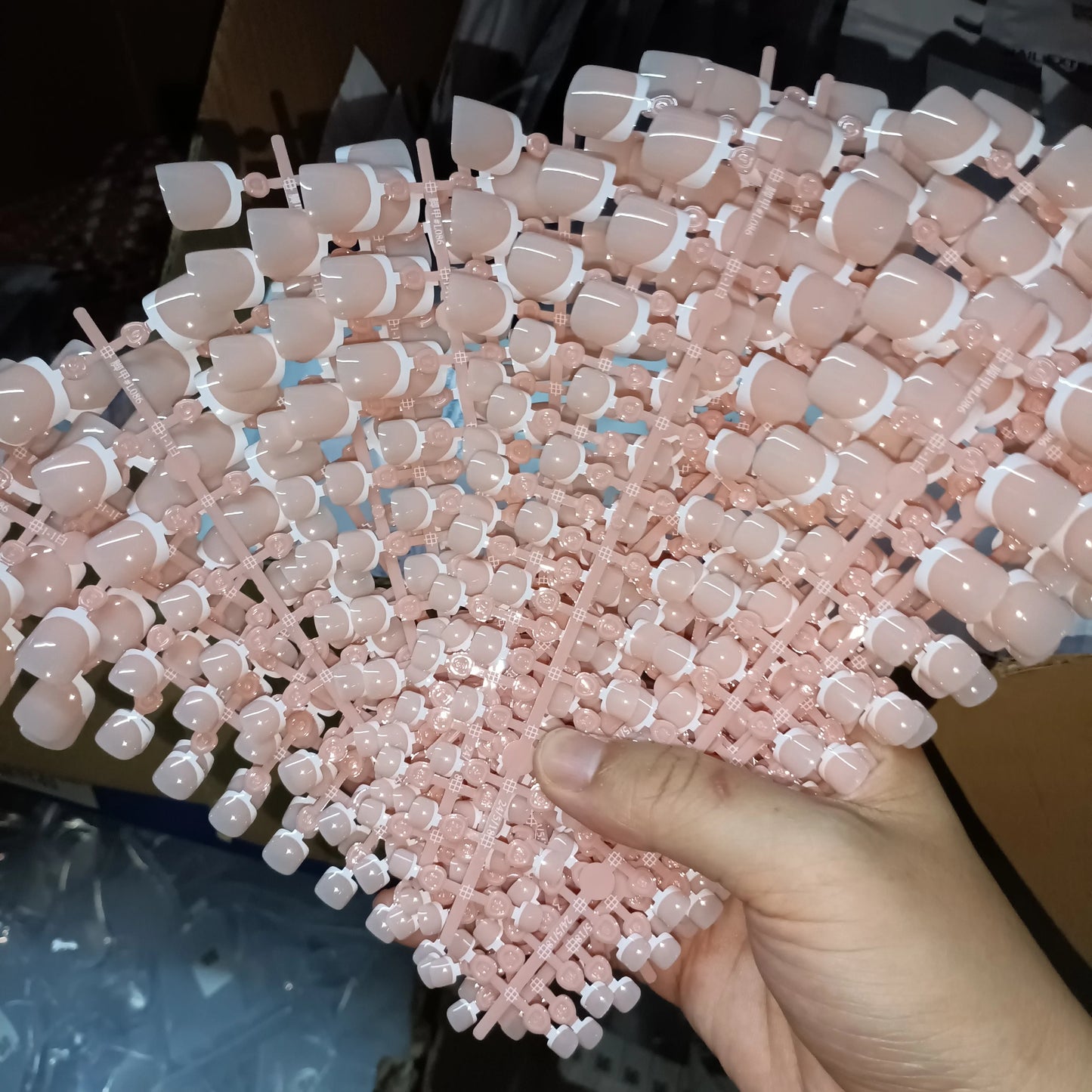 120pcs Square ToeNail Tips - Short French Tip Press On Toenails Pink Soft Gel Toe Nail Tips Full Cover Fake Toe Nail Extensions