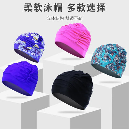 Swimming Caps Women Breathable Long Hair Swim Caps for Women Enlarged Swimming Hats Wholesale  Swimming Pool Accessories